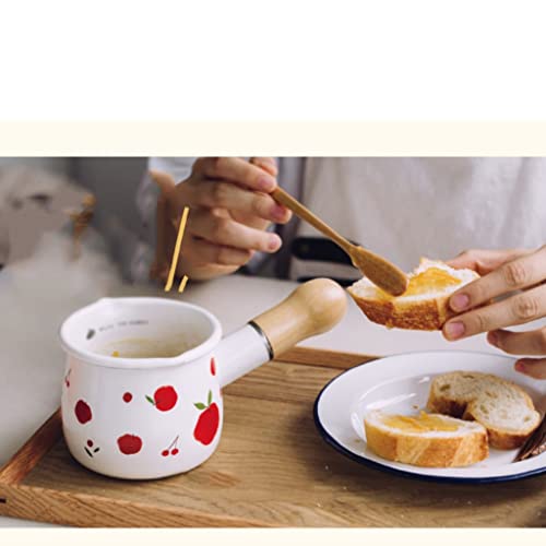Pot à café émail poêle induction et mini casserole avec manche bois