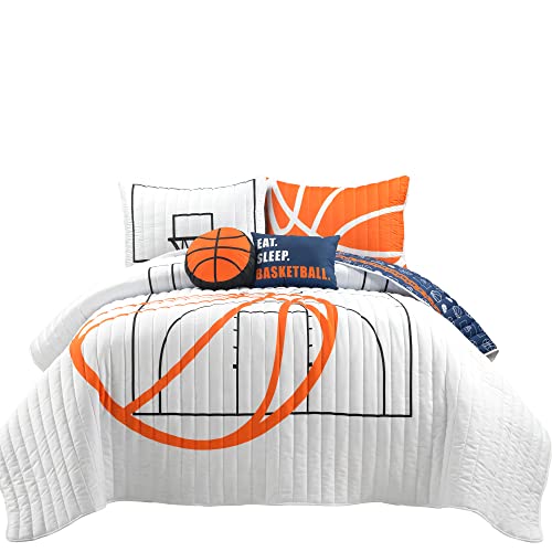 Lush Decor 21T011836 Basketball Game Reversible Oversized 5 Piece Quilt Set thumb #9