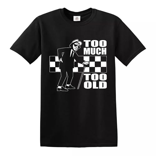 Trend Gear Too Much Too Old T-Shirt Ska 2 Tone Records Music Retro Summer Top Tee, Noir , L Trend Gear Too Much Too Old T-Shirt Ska 2 Tone Records Music Retro Summer Top Tee, Noir , L