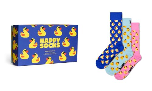 Happy Socks 3-Pack Rubber Duck Gift Set Baumwolle Socken Unisex Blau 41-46 – Ansicht 1