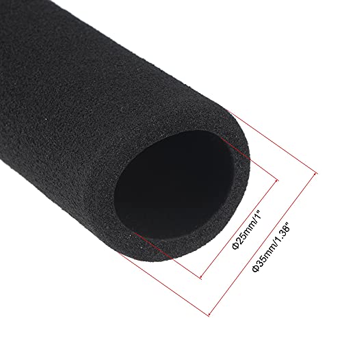 uxcell Foam Tubing for Handle Grip Support, Pipe Insulation, 1-inch(25mm) ID 35mm OD 495mm Length Black 2pcs by uxcell - Image 3