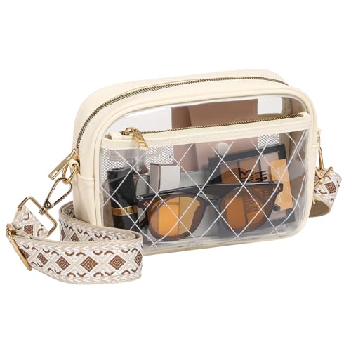 MoKo Clear Bag for Stadium Events - Multi Pockets Clear Sling Purse Crossbody Bag with Adjustable Shoulder Strap