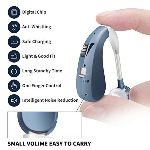 LAIWEN Hearing Amplifier Aid Rechargeable for Adults Feedback Canceling Sound Amplifier for Men Women PSAP