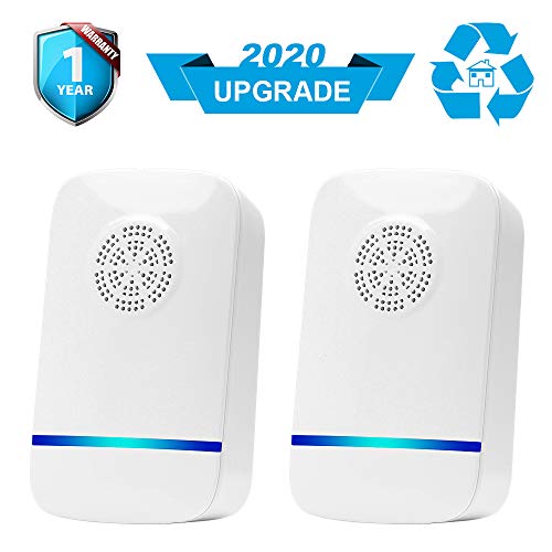 Repelente Ultrasónico de Plagas, 2020 Electrico Ahuyentador de Ratones para Insectos, Hormigas, Moscas, Cucarachas, Anti Mosquitos, Arañas, Ratas y Ratones 2 Packs