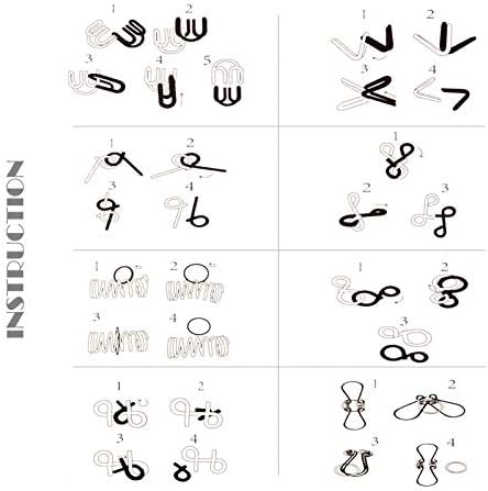 KAILIMENG Metal Puzzle, Brain Teaser Metal Wire Puzzle for Adults and Kids - Mind Game 3D IQ Jigsaw, Set of 8 5 41mysQ oKQL. AC