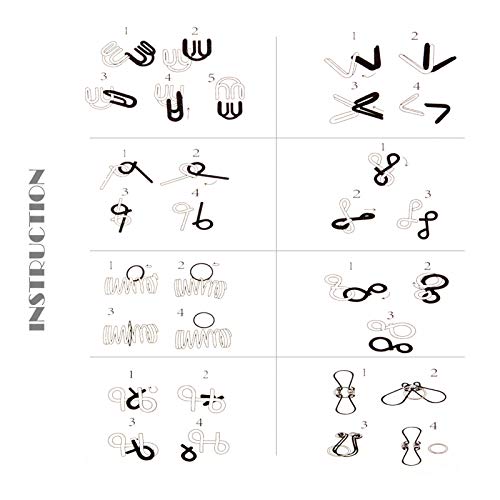 Kailimeng Metal Puzzle, Brain Teaser Metal Wire Puzzle For Adults And Kids - Mind Game 3D Iq Jigsaw, Set Of 8 #TOP4