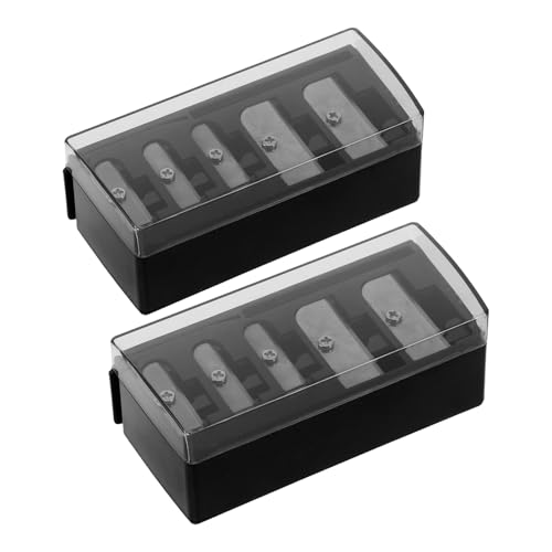 Sacapuntas de maquillaje portátil de 5 agujeros, pack de 2 unidades para líneas perfectas