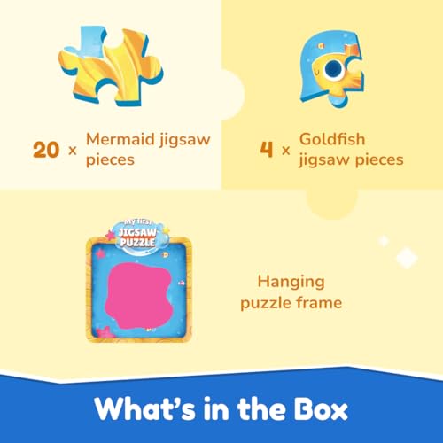 Image of Bloomingo Puzzle Kit - My First Jigsaw Puzzle - Unicorn & The Friendly Fairy - Jigsaw Puzzle for Kids (2-4 Years) 20+ Jigsaw Pieces (Mermaid)