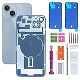 YUZHECHO Back Glass Replacement for iPhone 14 Plus(6.7 inches Blue) Integrated Glass & Wireless Charging Repair Tools are Included