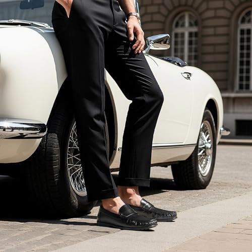 Image of HEEZ Men's Loafers Slip On Dress Shoes Penny Loafers Leather Casual Driving Boat Shoes for Men