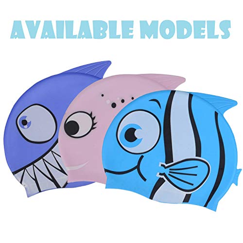 Combo 2 Toucas Silicone Touquinha Infantil Tubarão Peixinho Água Viva Esporte Natação Piscina Nadar