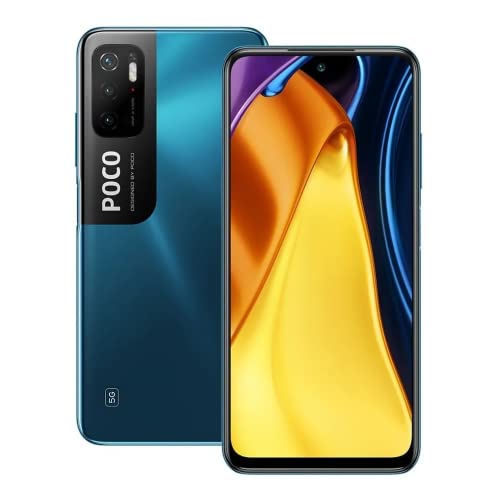POCO M3 Pro Smartphone Double 5G - RAM 4Go ROM 64Go MediaTek Dimensity 700, 90Hz 6.5" FHD+ DotDisplay, Batterie 5000mAh (typ), Triple Caméra AI 48MP (Version Mondiale) (Cool Blue)