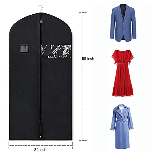 Zilink Garment Bag Suit Bags for Men Closet Storage 8pcs with Clear Window Dust Proof Dress Cover Bags for Suit, Coat, Jacket, Dress Clothes Storage