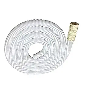 DEE SONS 1.5 Meter PVC Washing Machine Semi Inlet/Hose Water Flexible Pipe for Semi Automatic Washing Machine Inlet/Tube/Extension Pipe/AC Outlet Drain Pipe (White) (Pack of 1)