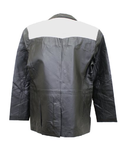 Dona Michi Men's Western Blazer Black and Beige Genuine Leather2