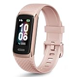 OCTANDRA Active 2 VeryFit Fitness Tracker Heart Rate SpO2 Blood Oxygen Saturation Sleep Monitor 1.05' Screen Activity Step Counter Pedometer IP68 Waterproof Smart Watches for Men Women (ID155) (Pink)