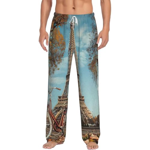 Pantalon de pyjama en polaire doux homme avec motifs imprimés et taille élastique