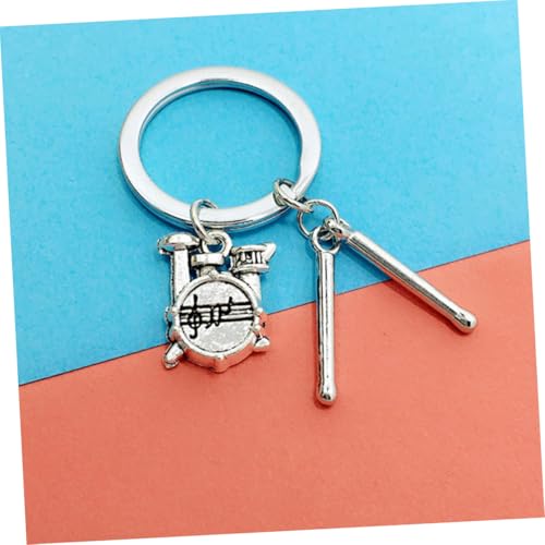 Llavero colgante de baqueta de batería BESPORTBLE, estilo metal plateado, para músicos, mochilas, bolsos y carteras miniatura 6