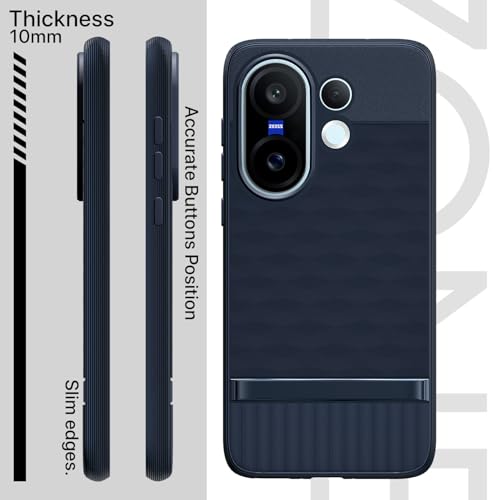 Image of Pikkme Back Cover for Vivo X200 Fe 5G Camera Protection 3D Hexa Cube Design Silicone Protective Bumper Case (Blue)