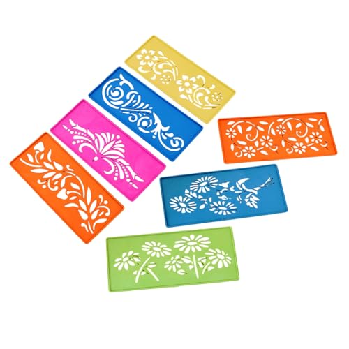 CRAFTAM Different Design Ready to Draw Rangoli Making Stencils, Rangoli Plastic Stencils for Floor Decoration Easy Rangoli stencil for beginners Diwali home decoration Rangoli kit Floor decoration stencils for festivals Indian festival decor (Set of 12, Size 3x7 Inch)