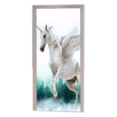 A.Monamour 3D Unicorn Door Stickers Cover