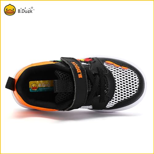 B.Duck Toddler Shoes Cartoon Dinosaur Sneakers Boys Girls Casual Tennis Walking Shoes Lightweight Black2