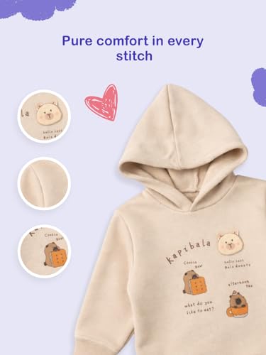 Image of Kidbea Premium Organic Cotton Unisex Baby Winterwear Co-ord Set | Soft, Warm & Classy Outfit for Boys & Girls | Warm & Cozy Fit for Infants kids