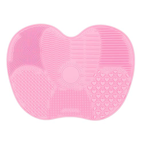 Silikonmatte Bürste Waschen Make-up-Pinsel Waschen Make-up-Pinsel Pinsel Waschen Reinigungsmatte Make-up-Pinsel Clean Brush Cleaner Rosa mit Saugnapf