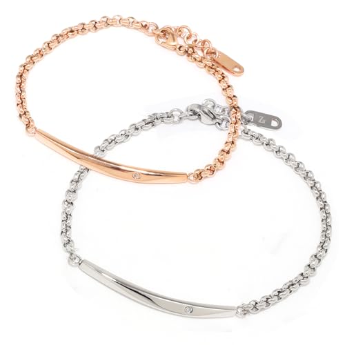 ペアブレスレット カップル つけっぱなし 金属アレルギー対応 大人 お揃い ステンレス シンプル ペアアクセサリー プレゼント ギフト ダイヤモンド ZTB415 Zanipolo Terzini ザニポロ・タルツィーニ
