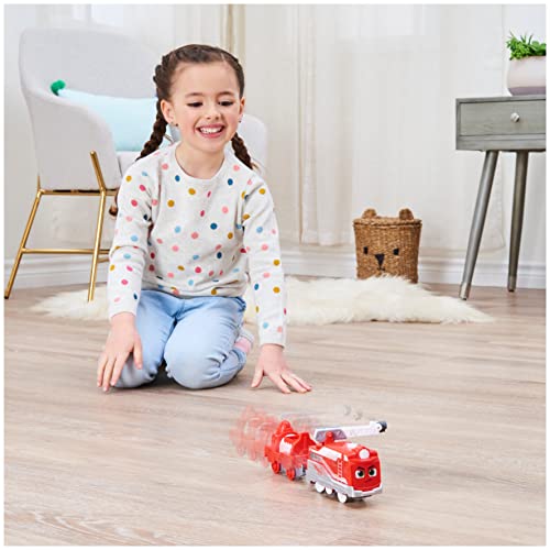 Mighty Express - Train MOTORISE Rick - Locomotive de Rick Le Pompier avec Outil & Wagon De Cargaison - Jouet Inspiré De La Série - Aventures Animées À Rail-Ville - Jouet Enfant 3 Ans et +