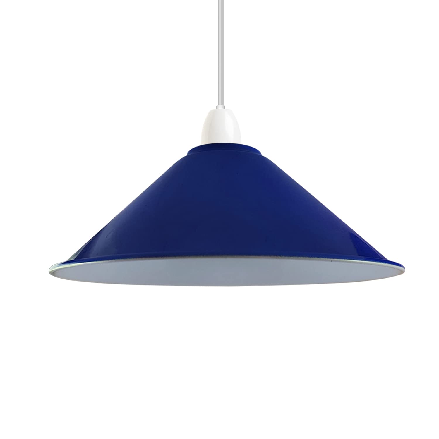Dc Voltage Navy Blue Lamp Shade, 22Cm Easy-Fit Ceiling Light Shade, Non-Electrical Pendant Lampshades For Ceiling Lights, Lamp Shades For Table Lamps, Floor Lamps, Living Room, Bedroom