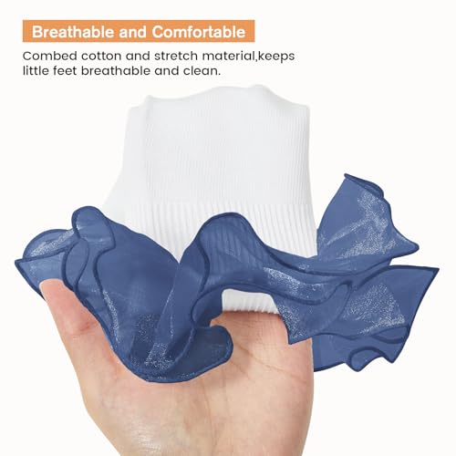 Image of Komorebi Big Ruffle Ankle Socks Women-Lace Frilly Cute Socks-Soft Cotton Girls Sock