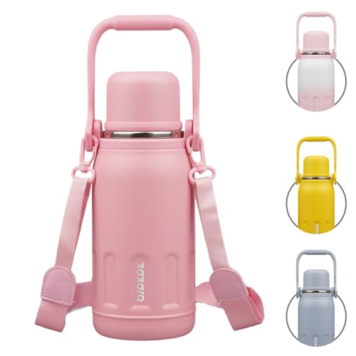 Image of BJPKPK Stainless Steel Insulated Bottle with Handle & Strap, 27oz