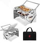 Portable Charcoal Grill Stainless Steel 360° Rotating BBQ Grill,Flipping Barbecue Grills for Camping, Picnics, Gardens and Beach Parties