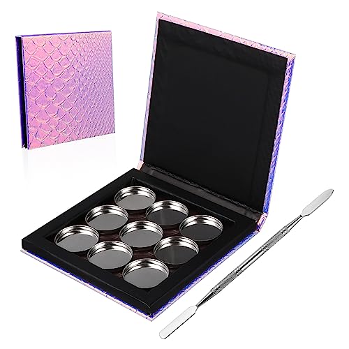 Vaguelly 1 Juego Bandeja De Maquillaje Vacía Paleta Para Mezclar Maquillaje Redondo Espátula Paleta Magnética Cosmético Vacío Sartenes De Sombra De Ojos Bandejas Papel De