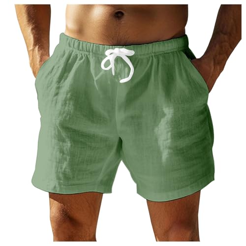 メンズ ハーフパンツ ジャージ ハーフパンツ メンズ 7分丈 薄手 トレーニングショーツ 無地 作業着 スポーツ 大きいサイズ カーゴ スリム ストレッチ 軽量 半ズボン ジャージ 下 スポーツウェア 作業服 登山 おしゃれ 水着 夏(A3-緑,M)