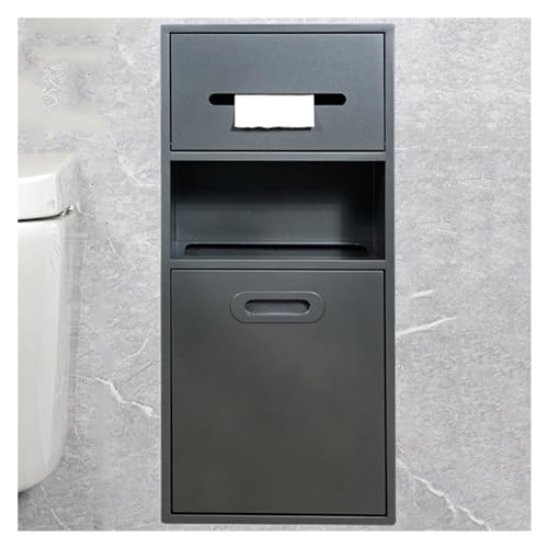 Ducha de acero inoxidable, organizador de champú integrado y soporte para cubo de basura, solución de almacenamiento de baño para champú y artículos de tocador
