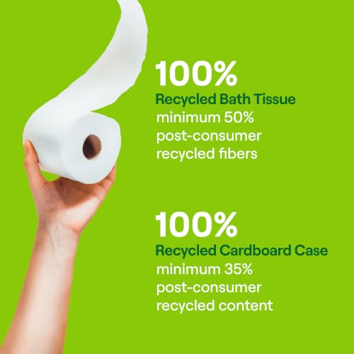 Image of Seventh Generation White Toilet Paper 2-ply 100% Recycled Paper, 500 sheets, Pack of 60 | 500 Sheets Per Roll, Extra Soft & Strong for Home & RV, Whitened without Chlorine Bleach, No Dyes or Fragrances, Septic Safe