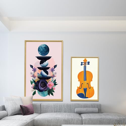 Image of 10x16 Canvas Floating Frame,0.9 inch Deep Canvas Frame,Gold | HUACANVAS Canvas Floater Frame for Prints,Floater Frame for Canvas Painting,Floating Frames for Wall Decor(10 inchx16 inch,Gold)