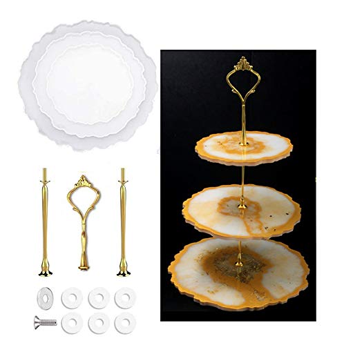 AIITLLYNA Moulle Silicone Resine,Epoxy Irrégulier Moule à Plateaux Créatif Moule sous-Verre Moulle Silicone Resin Molds pour DIY Artisanat, Trois pièces par Ensemble(Rond) Cover
