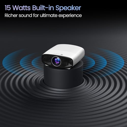 Image of Portronics Beem 530 Smart LED Projector,1080p Full HD,7600 Lumens,Bluetooth & Wi-Fi, Auto Keystone,15W Speaker,Android Based Interface, Wireless Screen Mirroring(White)