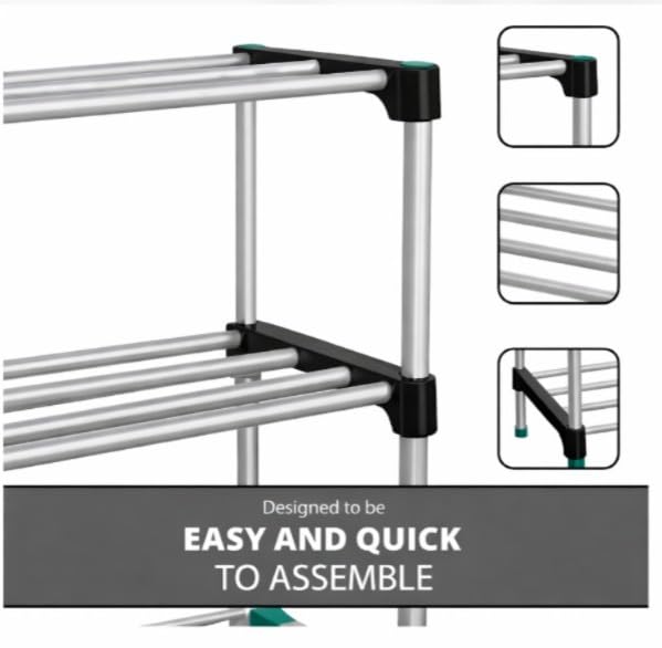 Image of PlexEnt 6 Tier Foldable & Stackable Shoe Rack Organizer for Home Storage | Space Saving Plastic Shoe Stand for Bedroom, Entryway & Closet | Lightweight Durable Multipurpose Shoe Storage Shelf (6)