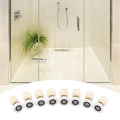 Fdit Shower Door Rollers Brass Sliding Door Glass Shower Roller Runner Bathroom Doors Diameter 20mm 23mm 25mm27mm (Set of 8)(25mm) - Image 3