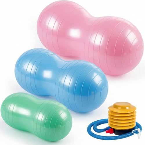Image of Jexine Peanut Ball Set for Kids Yoga Balance Exercise Ball for Pregnancy & Home Gym, Includes 1 Pump & Different Size Options