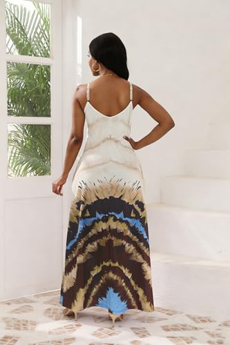 Image of vunahzma Womens Casual Fashion Sleeveless Plus Size Loose Long Sexy Maxi Dress with Pockets