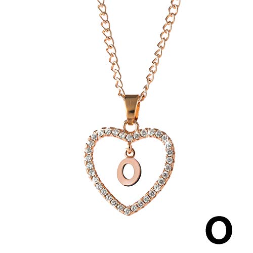 Initial Heart Necklace for Women Gold Plated A-Z 26 Letter CZ Love Pendant Cubic Zirconia Shining Alphabet Necklaces Jewelry Gifts For Teen Girls