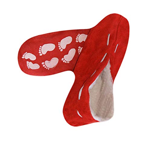 BFD Zapatillas Puschen Piel schluffis Zapato Talla 35u00a0u0096u00a052u00a0Antideslizante Rojo, Color Rojo, Talla 37 EU