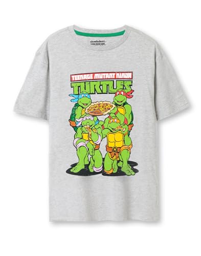 Teenage Mutant Ninja Turtles Mens Pajamas | Adults Grey Distressed Pizza Party Short Sleeve Tee & Printed Long Leg Bottoms3