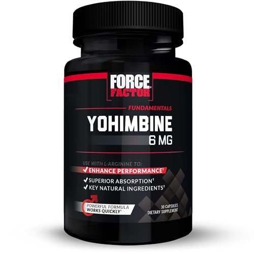 force factor yohimbine supplement for men yohimbe bark extract with superior absorption to enhance performance 6mg yohimbine bark pills with key natural ingredients works fast 30 capsules