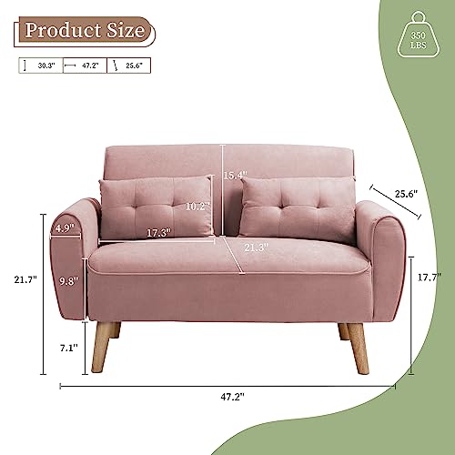 Vongrasig 47" Pink Loveseat - Image 3